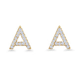 Initial A Stud Earrings