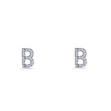 Initial B Stud Earrings