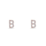 Initial B Stud Earrings