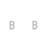 Initial B Stud Earrings
