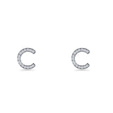 Initial C Stud Earrings