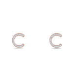Initial C Stud Earrings