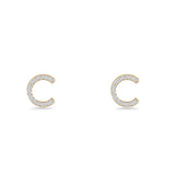 Initial C Stud Earrings