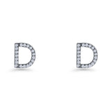 Initial D Stud Earrings