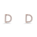 Initial D Stud Earrings