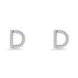 Initial D Stud Earrings