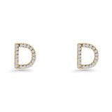 Initial D Stud Earrings