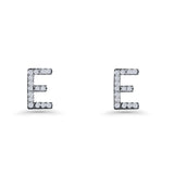 Initial E Stud Earrings