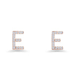 Initial E Stud Earrings