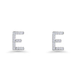 Initial E Stud Earrings