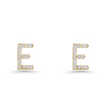 Initial E Stud Earrings