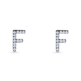 Initial F Stud Earrings