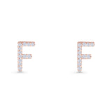 Initial F Stud Earrings