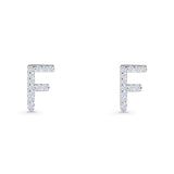 Initial F Stud Earrings