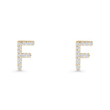 Initial F Stud Earrings