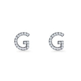 Initial G Stud Earrings