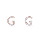 Initial G Stud Earrings