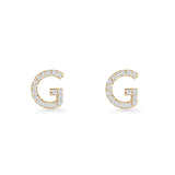 Initial G Stud Earrings