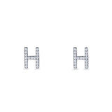 Initial H Stud Earrings