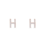 Initial H Stud Earrings