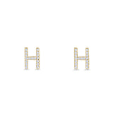 Initial H Stud Earrings