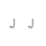 Initial J Stud Earrings