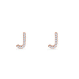 Initial J Stud Earrings