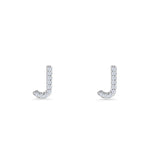 Initial J Stud Earrings