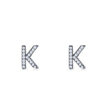 Initial K Stud Earrings