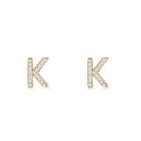 Initial K Stud Earrings