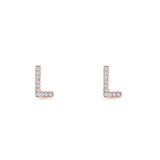 Initial L Stud Earrings