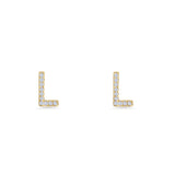 Initial L Stud Earrings