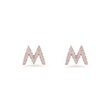 Initial M Stud Earrings