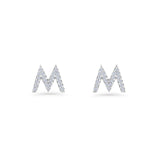 Initial M Stud Earrings
