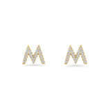 Initial M Stud Earrings