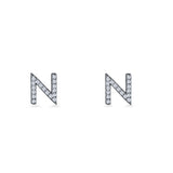 Initial N Stud Earrings