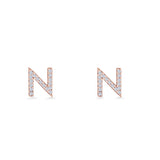 Initial N Stud Earrings