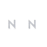 Initial N Stud Earrings