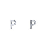 Initial P Stud Earrings