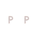 Initial P Stud Earrings