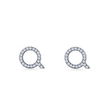 Initial Q Stud Earrings