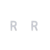 Initial R Stud Earrings