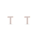 Initial T Stud Earrings