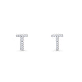 Initial T Stud Earrings