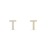 Initial T Stud Earrings