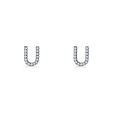 Initial U Stud Earrings