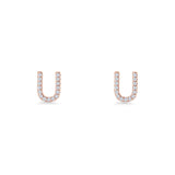 Initial U Stud Earrings