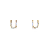 Initial U Stud Earrings