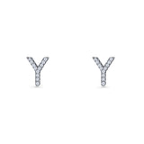 Initial Y Stud Earrings