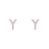 Initial Y Stud Earrings